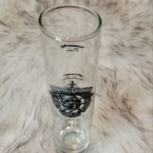 Disney pirates of the Caribbean tall shot glass clear 7.5 inches